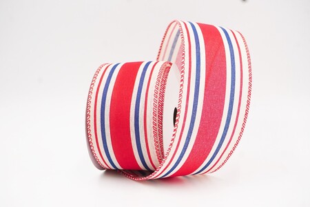 Red  Classic Multi-Color Vertical Stripe Ribbon_KW0447GC-17-7